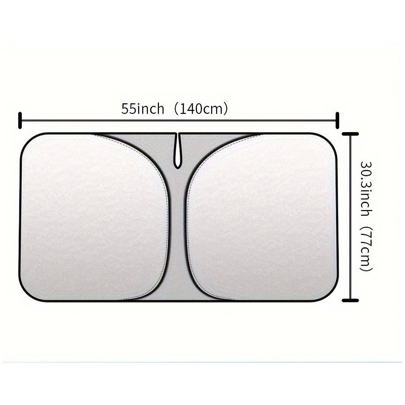 Car Sunshade Front Window Curtain – Windshield Heat Shield Sunblock Panel 139.7cm x 76.96cm, UV Protection, Interior Cooling Sun Shade for Cars, Trucks & SUVs | Easy Install