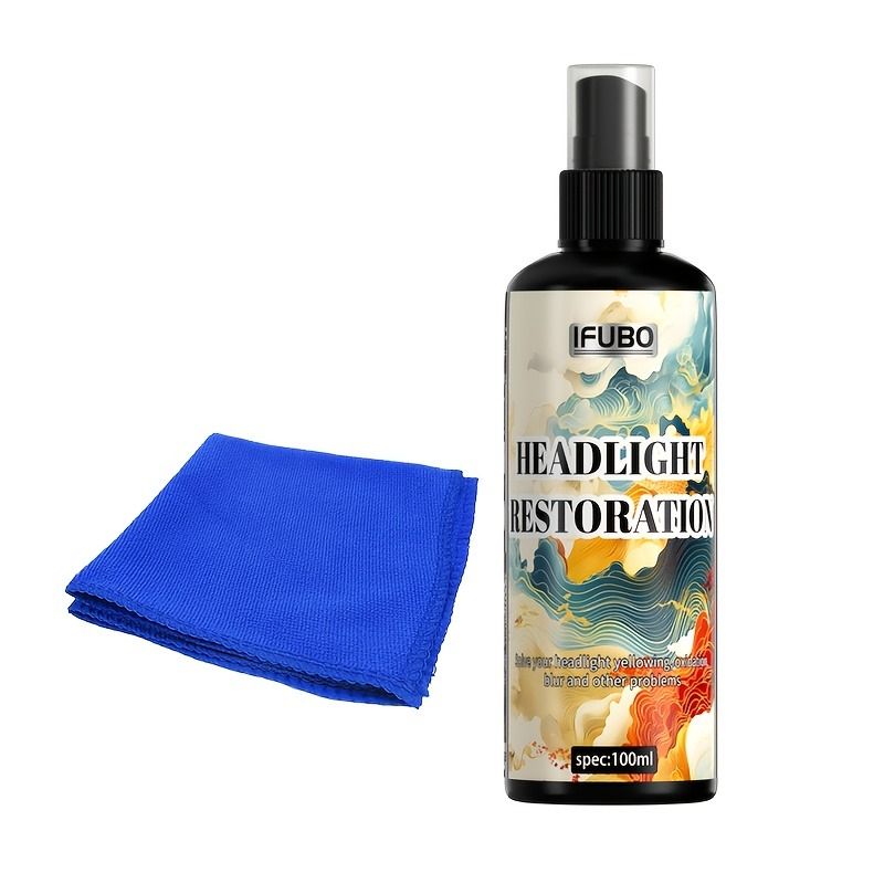 100ml Headlight Restoration Kit with Sponge – Car Headlight Oxidation Remover & Polishing Solution, Universal Lens Repair for Clear, Bright Headlamps – Quick Non-Grinding DIY Kit