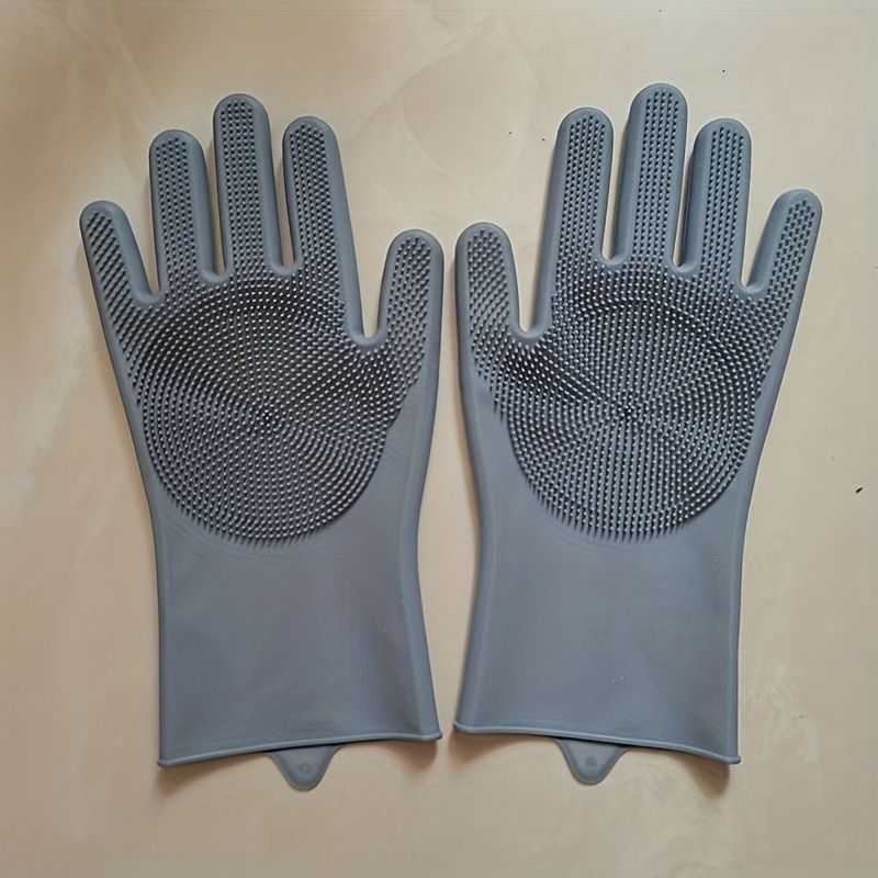 Pair of Reusable Silicone Cleaning Gloves – Waterproof, Heat-Resistant & Durable for Kitchen, Dishwashing, Pet Bathing, Car Washing – PVC-Free Household Gloves