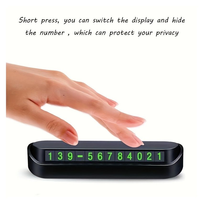 Car Dashboard Parking Number Display Plate – Durable ABS Temporary Phone Number Frame with Magnetic Digits, Heat & Sun Resistant, Easy-to-Move Design for Car Owners