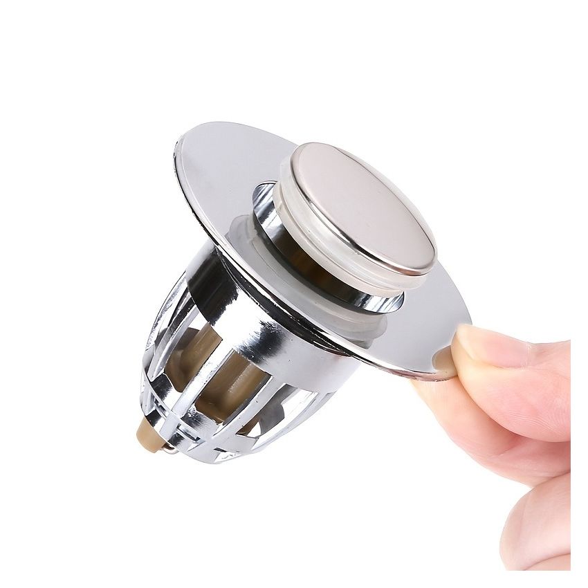 Universal Bathroom Sink Stopper – Anti-Odor Pop-Up Drain Plug with Hair Catcher, Fits 1.2–1.5 Inch Drains, Rust-Resistant Copper Core, Easy Install, Fast Drainage & Anti-Clog Design