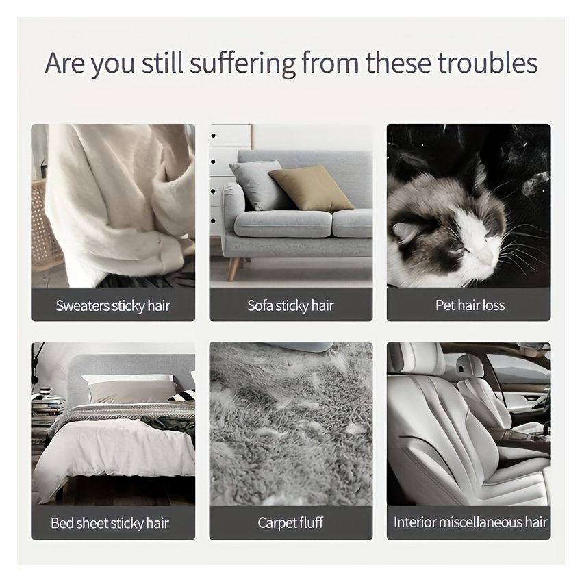 Reusable Pet Hair Remover Brush – Dual-Sided Static Cling Tool for Cats & Dogs, Works on Furniture, Clothes & Carpets | Durable Polypropylene, Eco-Friendly, No Batteries Required