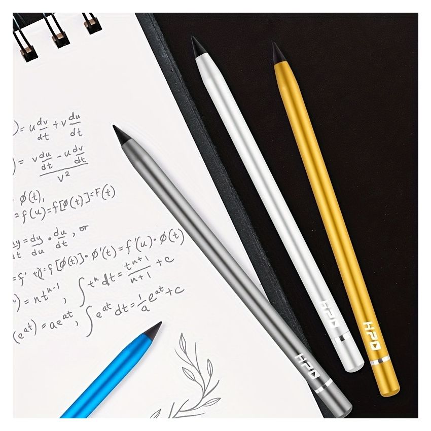 1pc No-Sharpen Writing Pencil with Replaceable Metal Pen Tip & Hidden Eraser | Eco-Friendly Durable Pencil for School, Office & Home | Refillable, Smooth Writing Stationery