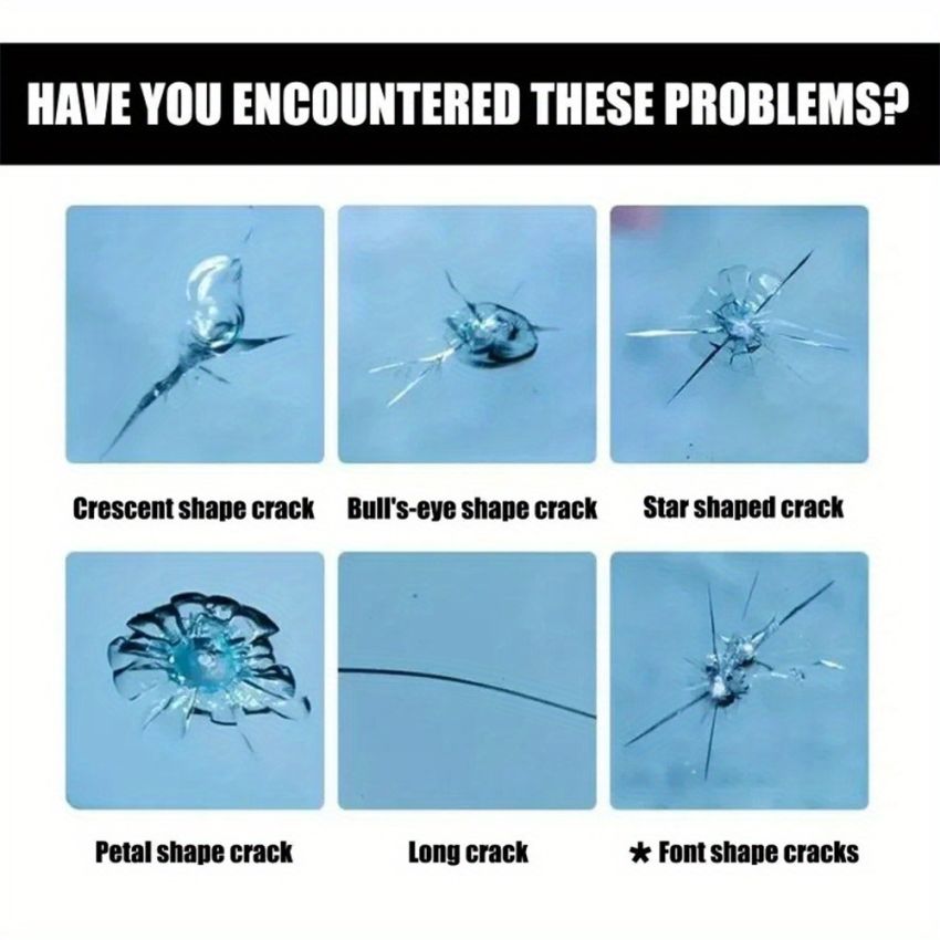 3 PCS Windshield Crack Repair Kit – Car Glass Restoration Fluid for Chips & Cracks, Nano Liquid, Easy Application, ABS Material, Safe & Chemical-Free Glass Repair