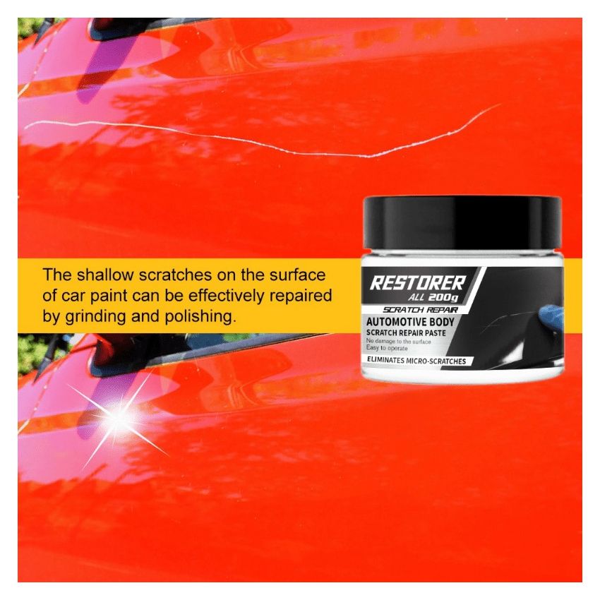 200g Car Scratch Repair Wax – Auto Paint Scratch Remover & Polishing Wax Kit for Car & Motorcycle Paint Care – Quick Fix for Minor Scratches, Swirl Marks & Oxidation