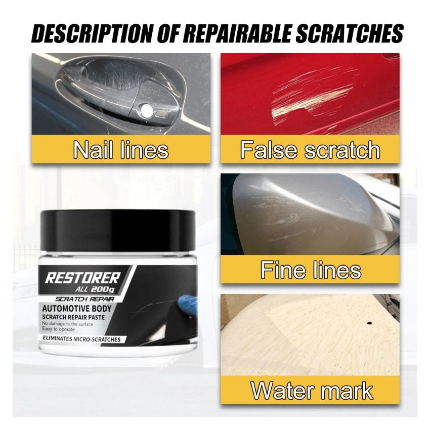 200g Car Scratch Repair Wax – Auto Paint Scratch Remover & Polishing Wax Kit for Car & Motorcycle Paint Care – Quick Fix for Minor Scratches, Swirl Marks & Oxidation