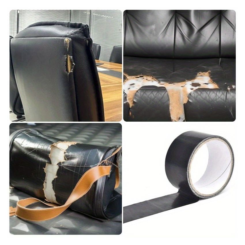 Black Leather Repair Tape – Waterproof Self-Adhesive Patch for Sofa, Car Seat, Furniture, Handbag & More – Durable Multi-Purpose Leather Fix for Tears, Cracks & Wear