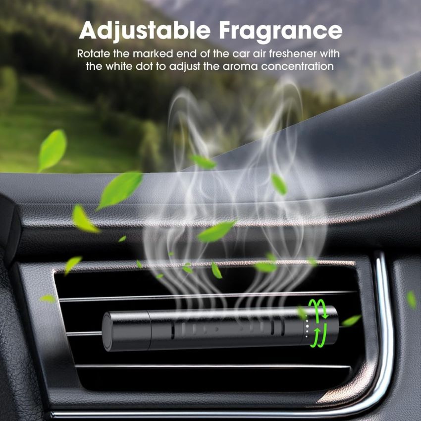 Car Air Vent Diffuser with 5 Refill Cores – Long-Lasting Car Air Freshener Vent Clip, Car Interior Decoration Accessories, Odor Eliminator for Car, Office, Kitchen & Pet Areas