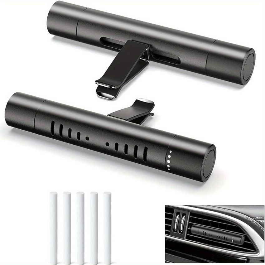 Car Air Vent Diffuser with 5 Refill Cores – Long-Lasting Car Air Freshener Vent Clip, Car Interior Decoration Accessories, Odor Eliminator for Car, Office, Kitchen & Pet Areas