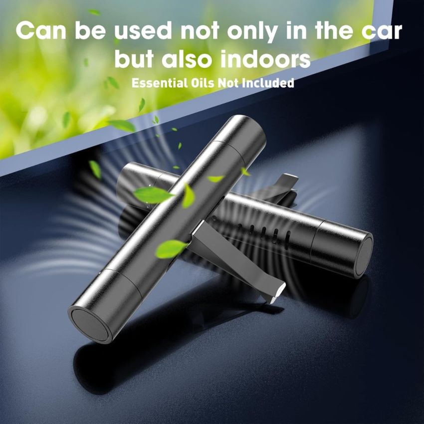 Car Air Vent Diffuser with 5 Refill Cores – Long-Lasting Car Air Freshener Vent Clip, Car Interior Decoration Accessories, Odor Eliminator for Car, Office, Kitchen & Pet Areas