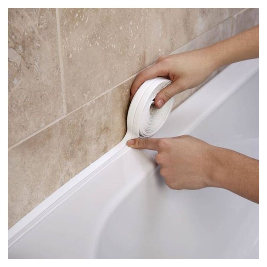 Waterproof Self-Adhesive Toilet & Bathroom Edge Guard – 5m U-Shaped Seal Strip for Toilet Base, Sink & Kitchen – Anti-Splash, Mold-Resistant, Durable Sealing Tape