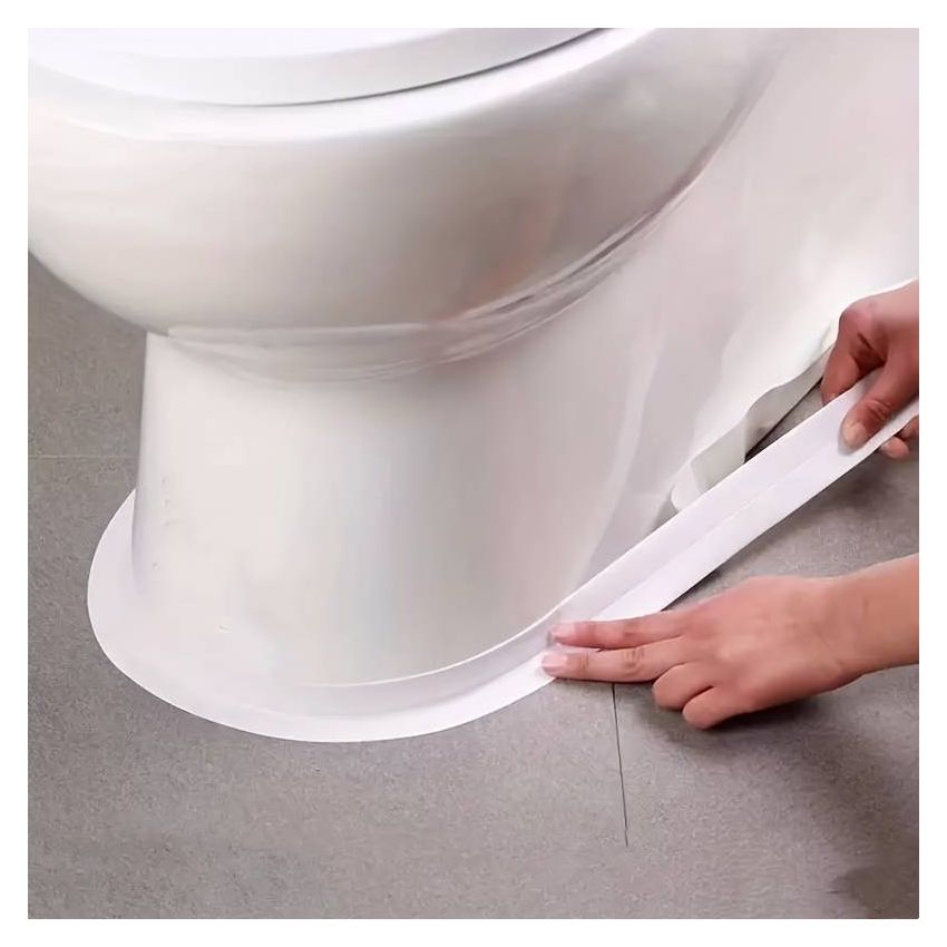 Waterproof Self-Adhesive Toilet & Bathroom Edge Guard – 5m U-Shaped Seal Strip for Toilet Base, Sink & Kitchen – Anti-Splash, Mold-Resistant, Durable Sealing Tape