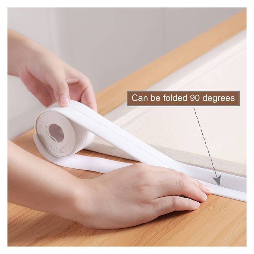 Waterproof Self-Adhesive Toilet & Bathroom Edge Guard – 5m U-Shaped Seal Strip for Toilet Base, Sink & Kitchen – Anti-Splash, Mold-Resistant, Durable Sealing Tape