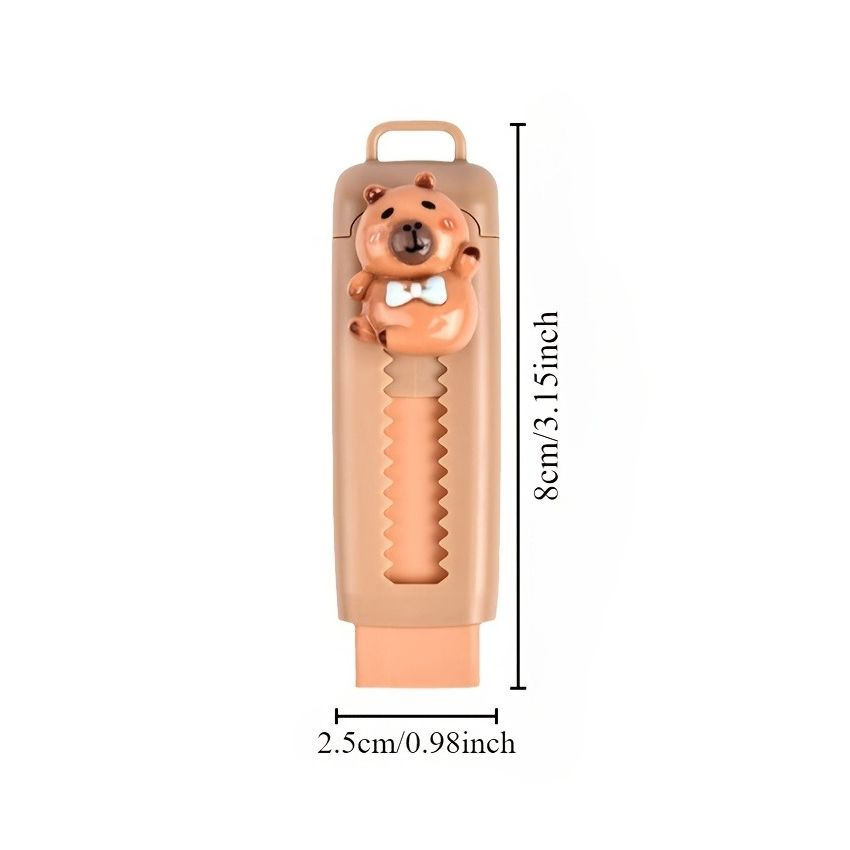 Push Pull Capybara Eraser – Soft Rubber Eraser for Students & Office | Mess-Free Clean Stationery | Cute Kawaii School Supplies for Kids & Adults