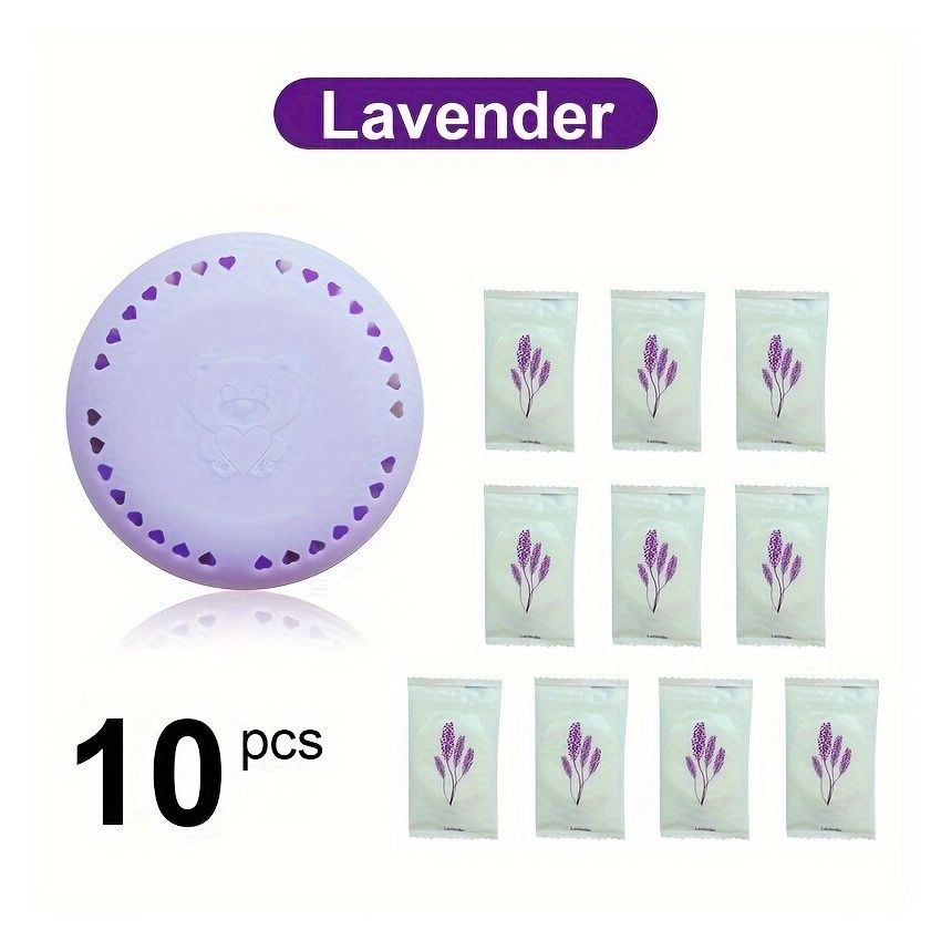 10PCS Aromatherapy Air Freshener Refills with Extra Shells – Long-Lasting Solid Deodorizer Tablets in Cherry Blossom, Rose & Lavender for Home, Car, Bathroom, Closet & Wardrobe Odor Elimination