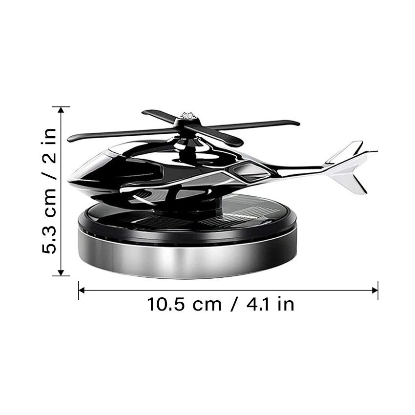 Solar-Powered Helicopter Car Air Freshener – Auto Rotating Aviation Alloy Dashboard Diffuser, Long-Lasting Aromatherapy Car Interior Decoration, Creative Aircraft Gift for Drivers