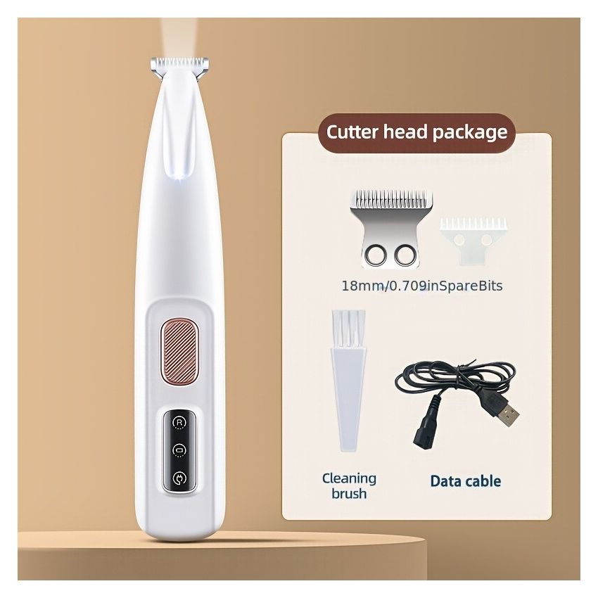 Compact Electric Pet Grooming Clipper – Low-Noise Fur Trimmer for Dogs & Cats, 1.8x16 cm – Precision Trimming for Paws, Eyes, Ears, Face & Rear – Professional Pet Grooming Too