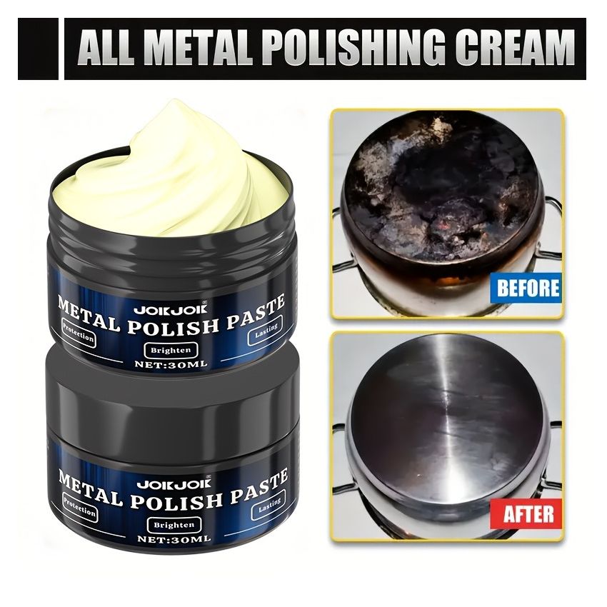 Multifunctional Metal Polishing Paste 30ML + SCRUB PDA – All-in-One Chrome & Metal Repair, Rust Removal & Polishing Compound for Cars, Motorcycles, RVs, Kitchen Utensils, Bathroom & Stainless Steel