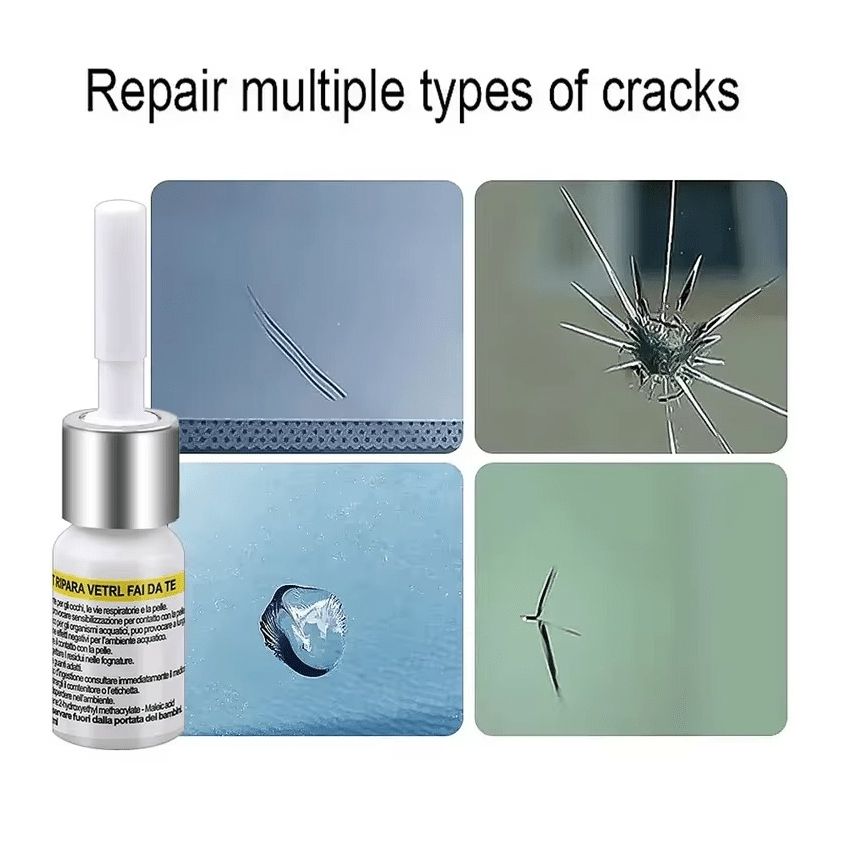 3 PCS Windshield Crack Repair Kit – Car Glass Restoration Fluid for Chips & Cracks, Nano Liquid, Easy Application, ABS Material, Safe & Chemical-Free Glass Repair