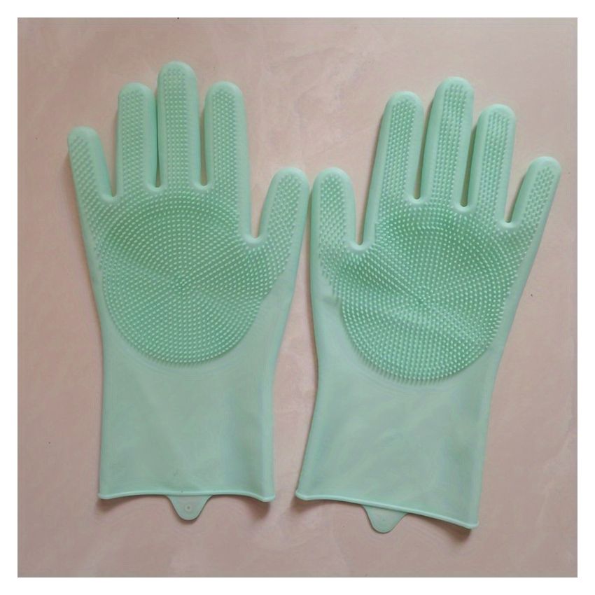 Pair of Reusable Silicone Cleaning Gloves – Waterproof, Heat-Resistant & Durable for Kitchen, Dishwashing, Pet Bathing, Car Washing – PVC-Free Household Gloves