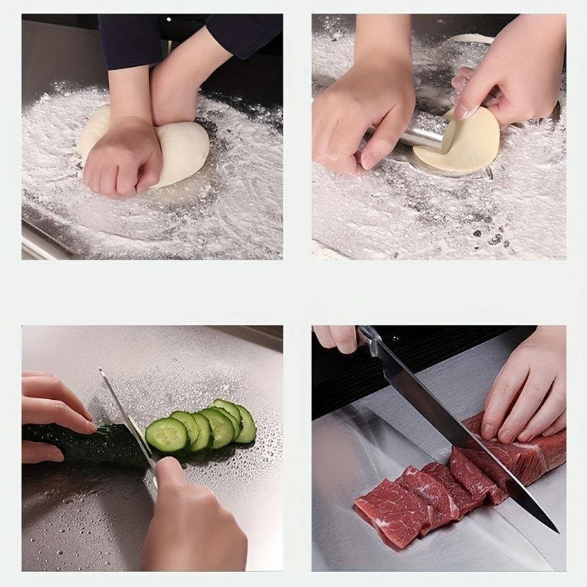 Premium Double-Sided Stainless Steel Chopping Board – Food Grade, Rust-Resistant, Dishwasher Safe & Durable – Ideal for Kitchen