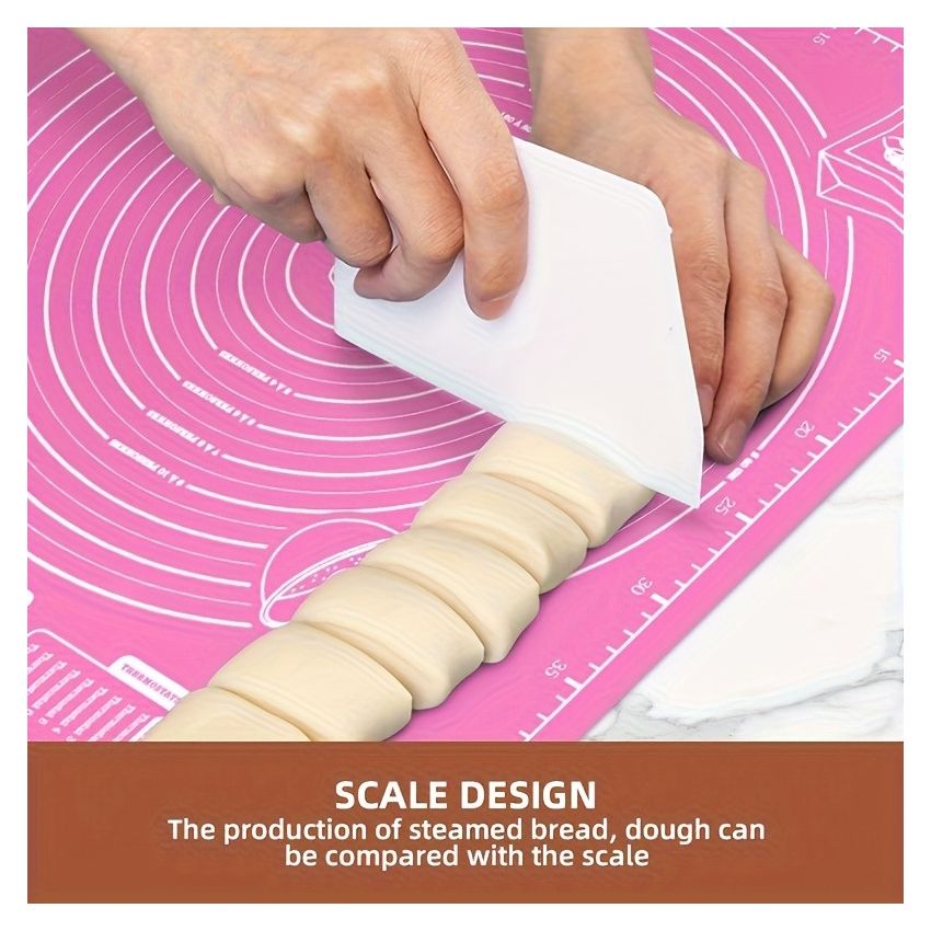 45x60cm Pink Non-Stick Pastry Mat – Reusable Baking Mat with Measurements for Dough, Cookies, Pies & Pastry Making