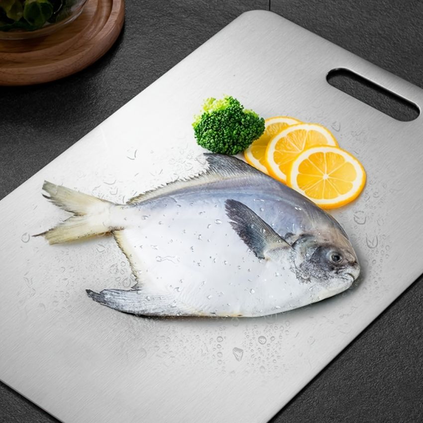 Premium Double-Sided Stainless Steel Chopping Board – Food Grade, Rust-Resistant, Dishwasher Safe & Durable – Ideal for Kitchen