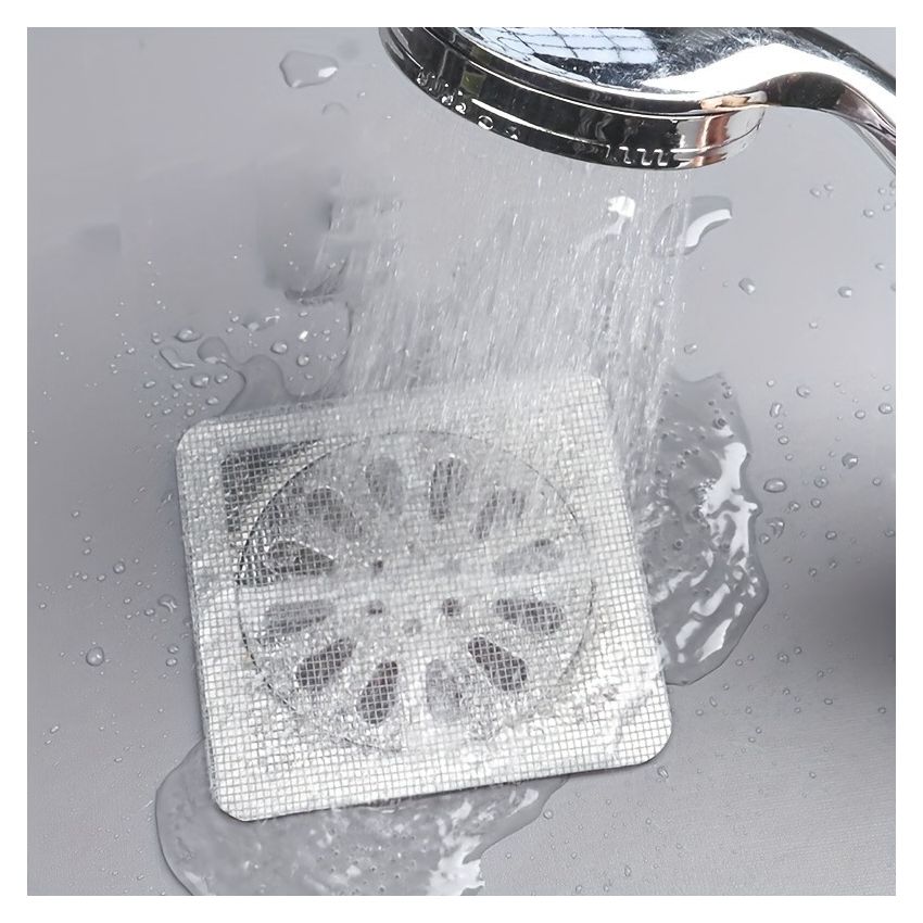 10pcs Self-Adhesive Hair Catcher Stickers for Shower, Sink & Bathroom Drains – Anti-Clog Floor Drain Covers – Disposable, Easy to Use, Anti-Insect, Plastic
