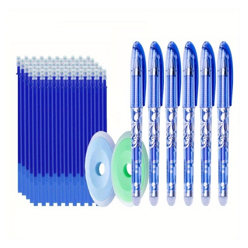 13pcs Erasable Gel Pen Set 0.5mm Blue & Black Ink | Washable Handle, Smooth Writing, Refillable Pens with 10 Refills + 1 Eraser | School & Office Stationery Supplies