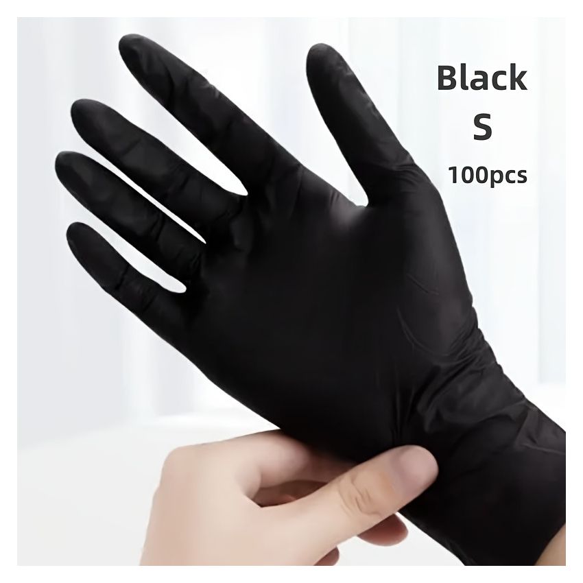 100 PCS Black Nitrile Gloves – Disposable, Latex-Free, Durable, Waterproof, Non-Slip, Food Safe – Ideal for Kitchen, Dishwashing, Cleaning, Indoor & Outdoor Use – Comfortable Fit