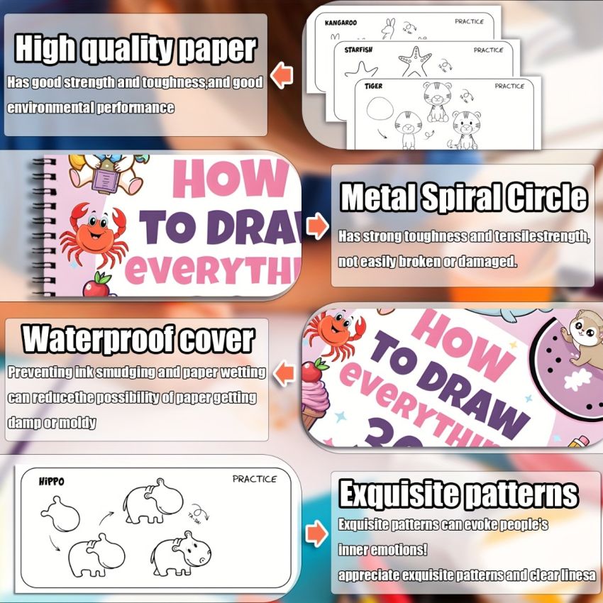 How to Draw Anything for Painting Enthusiasts – 300 Easy Step-by-Step Drawings of Cute Animals, Food, Gifts & More – Fun Art Projects for Teens & Adults Ages 14+