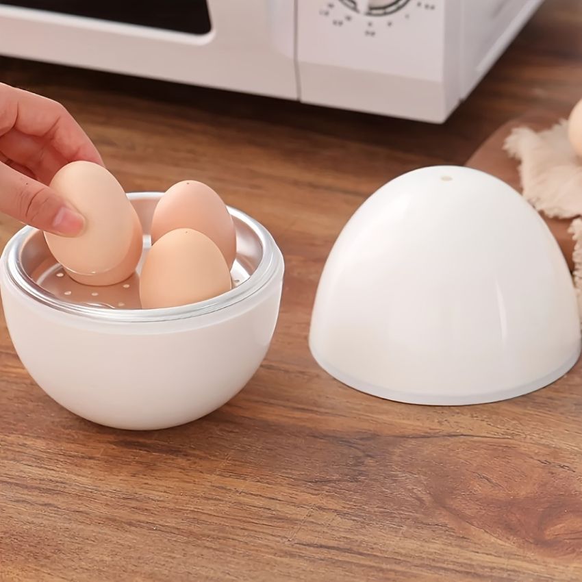 Microwave Egg Cooker – 4-Egg Hard & Soft Boiled Maker with Lid, Dishwasher-Safe Kitchen Gadget
