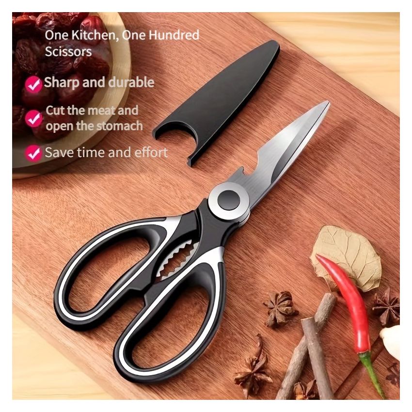 Heavy-Duty Kitchen Shears – 420 Stainless Steel Multipurpose Scissors for Chicken, Duck, Fish & Vegetables – Sharp Blades, Ergonomic Handles, Food-Safe, Durable Cooking Tool