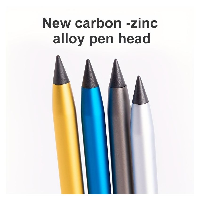 1pc No-Sharpen Writing Pencil with Replaceable Metal Pen Tip & Hidden Eraser | Eco-Friendly Durable Pencil for School, Office & Home | Refillable, Smooth Writing Stationery