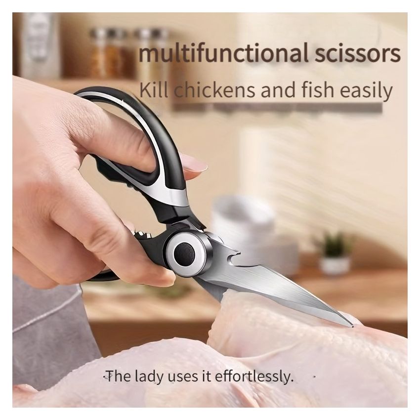 Heavy-Duty Kitchen Shears – 420 Stainless Steel Multipurpose Scissors for Chicken, Duck, Fish & Vegetables – Sharp Blades, Ergonomic Handles, Food-Safe, Durable Cooking Tool