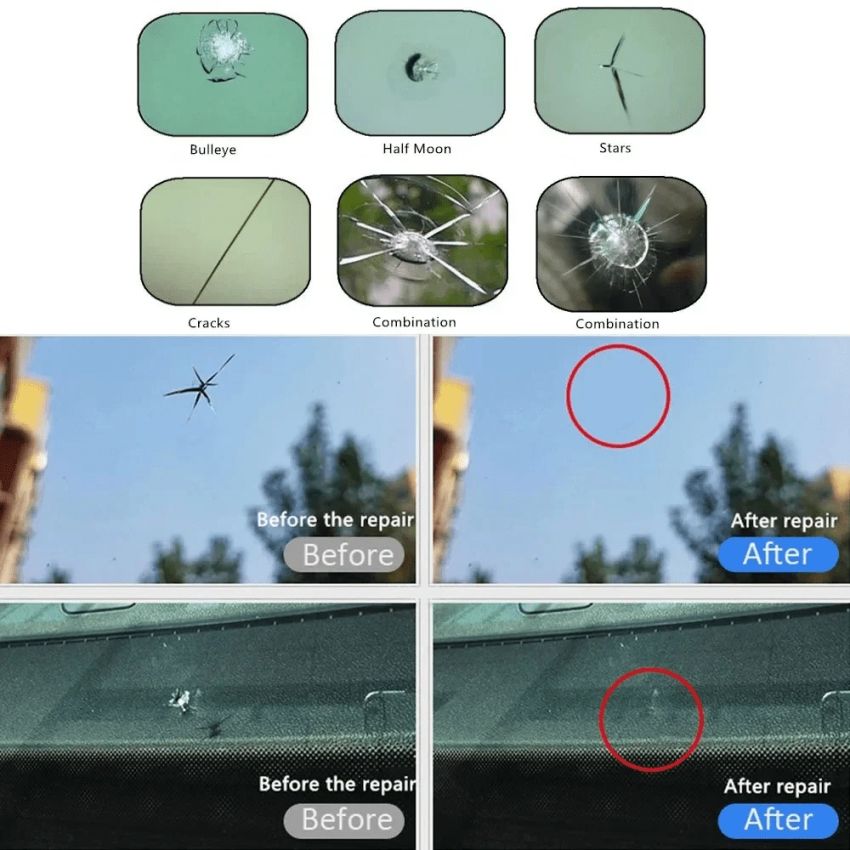 3 PCS Windshield Crack Repair Kit – Car Glass Restoration Fluid for Chips & Cracks, Nano Liquid, Easy Application, ABS Material, Safe & Chemical-Free Glass Repair