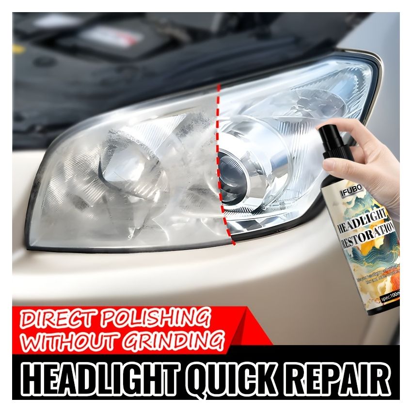 100ml Headlight Restoration Kit with Sponge – Car Headlight Oxidation Remover & Polishing Solution, Universal Lens Repair for Clear, Bright Headlamps – Quick Non-Grinding DIY Kit