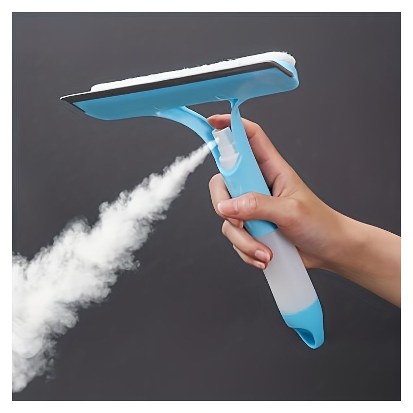 3-In-1 Multi-Functional Glass Cleaning Tool with Built-In Sprinkler – Streak-Free PP Plastic Window, Mirror & Surface Scraper for Kitchen, Bathroom, Bedroom & Living Room – Easy Grip & Durable