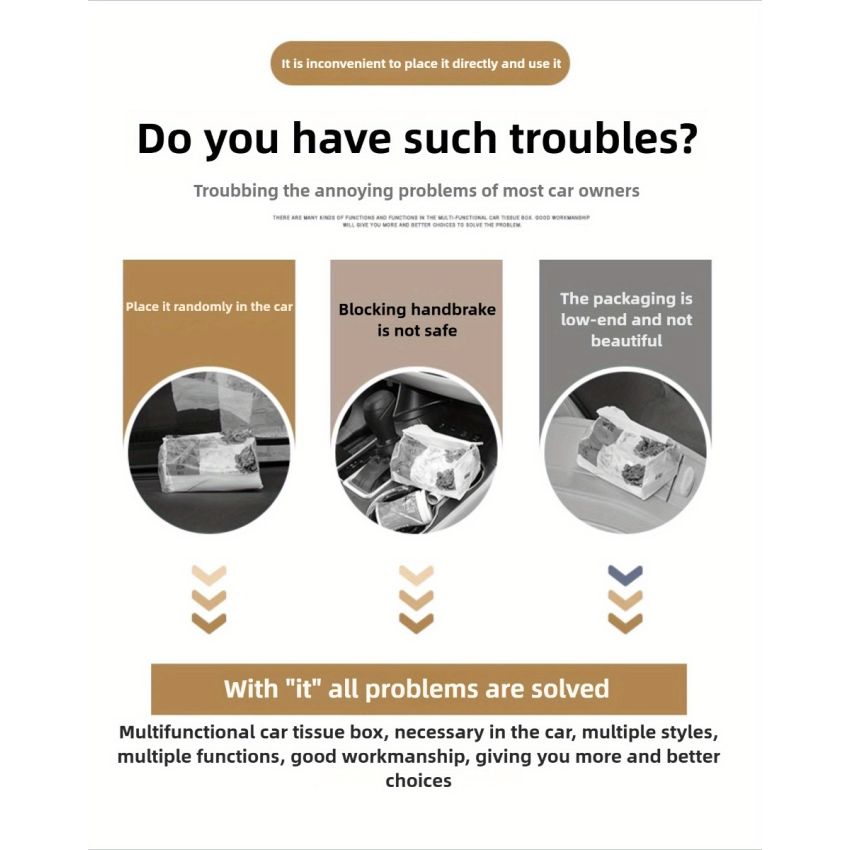 PU Leather Car Tissue Box Holder with Glasses Clip – Multi-Functional Organizer for Sun Visor & Center Console – Includes 1 Tissue, 6 Colors, Stylish Dashboard Car Decor