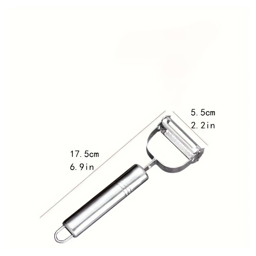 Stainless Steel Multi-Functional Vegetable Peeler & Slicer – Sharp Blade Manual Kitchen Tool for Potatoes, Carrots, Fruits – Ergonomic Handle, Grater, Chopper, Durable