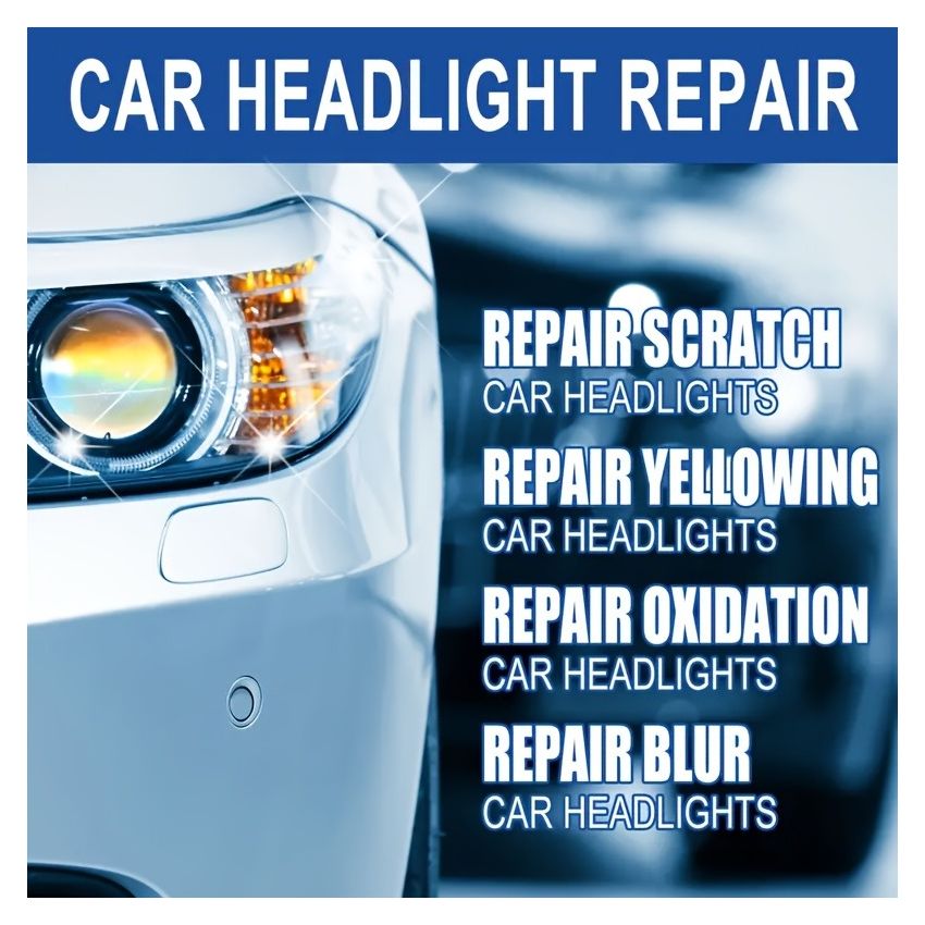 100ml Headlight Restoration Kit with Sponge – Car Headlight Oxidation Remover & Polishing Solution, Universal Lens Repair for Clear, Bright Headlamps – Quick Non-Grinding DIY Kit