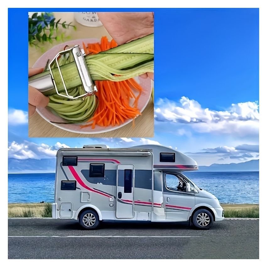 Stainless Steel Multi-Functional Vegetable Peeler & Slicer – Sharp Blade Manual Kitchen Tool for Potatoes, Carrots, Fruits – Ergonomic Handle, Grater, Chopper, Durable