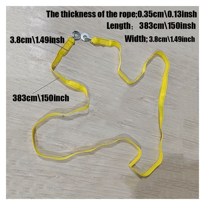 Heavy-Duty 4M Towing Rope – 150-Inch Durable Nylon Strap with High Breaking Strength & Storage Bag – Emergency Tow Strap for Cars, SUVs, Trucks & Off-Road Vehicles