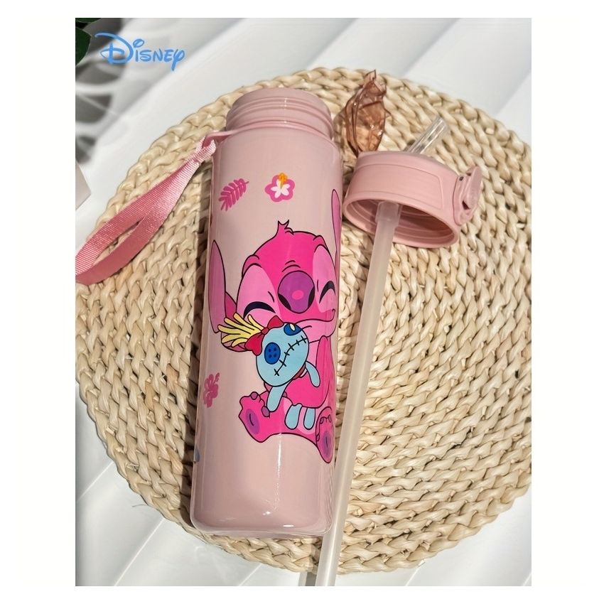 Disney KLM Cartoon Transparent Sports Water Bottle 800ML – Leakproof Pop-Up Lid, Lightweight Rectangle Bottle for Gym, Fitness, Running & Outdoor Hydration – Fun & Durable Gift