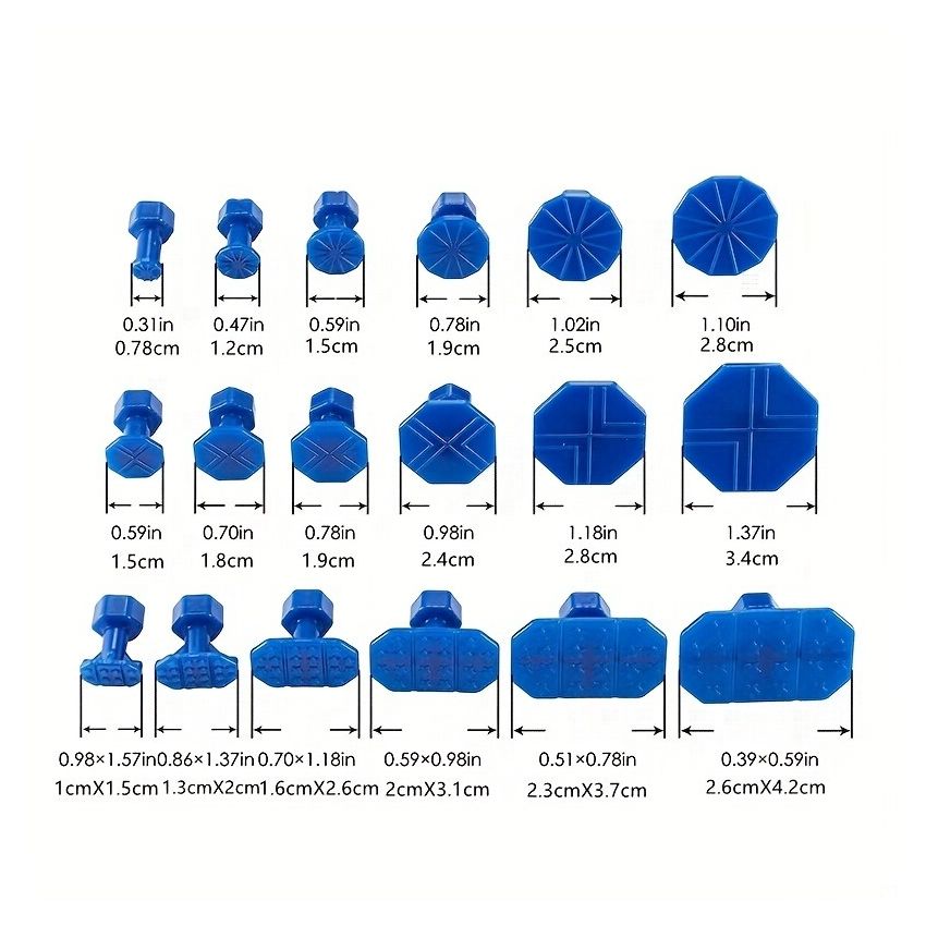 T-Type Puller +18pc Blue Gasket Car Dent Repair Tool Kit – Short T-Puller for Paintless Dent Pulling, Non-Metal Surface Dent Removal, Easy DIY Auto Body Repair