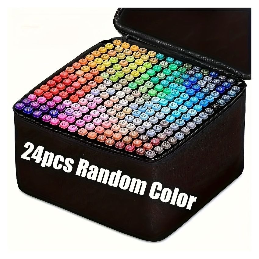 24 pcs Dual-Tipped Brush Markers Set – Permanent Drawing Pens & Highlighters for Sketching, Comics, Calligraphy & Art Supplies – Ideal Holiday Gift