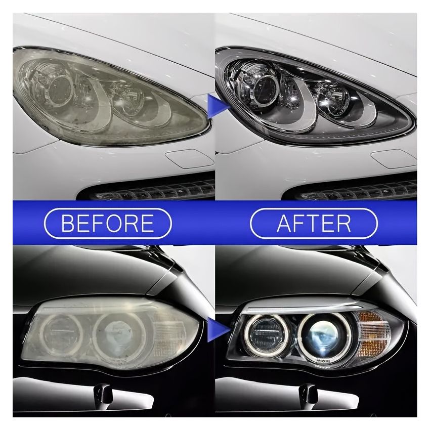 100ml Headlight Restoration Kit with Sponge – Car Headlight Oxidation Remover & Polishing Solution, Universal Lens Repair for Clear, Bright Headlamps – Quick Non-Grinding DIY Kit
