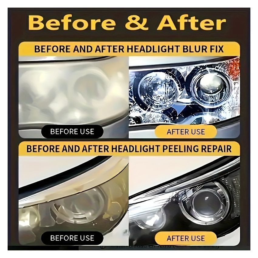 30g Headlight Renovation Kit – Headlight Polishing & Scratch Repair Cream, Restores Yellowed, Aged, Scratched, and Fuzzy Car Lights, DIY Easy Use for 90% Brightness Like New