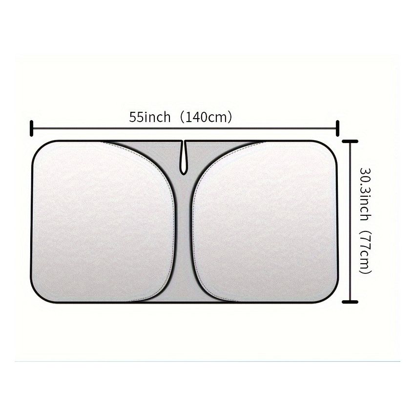 Car Sunshade Front Window Curtain – Windshield Heat Shield Sunblock Panel 139.7cm x 76.96cm, UV Protection, Interior Cooling Sun Shade for Cars, Trucks & SUVs | Easy Install