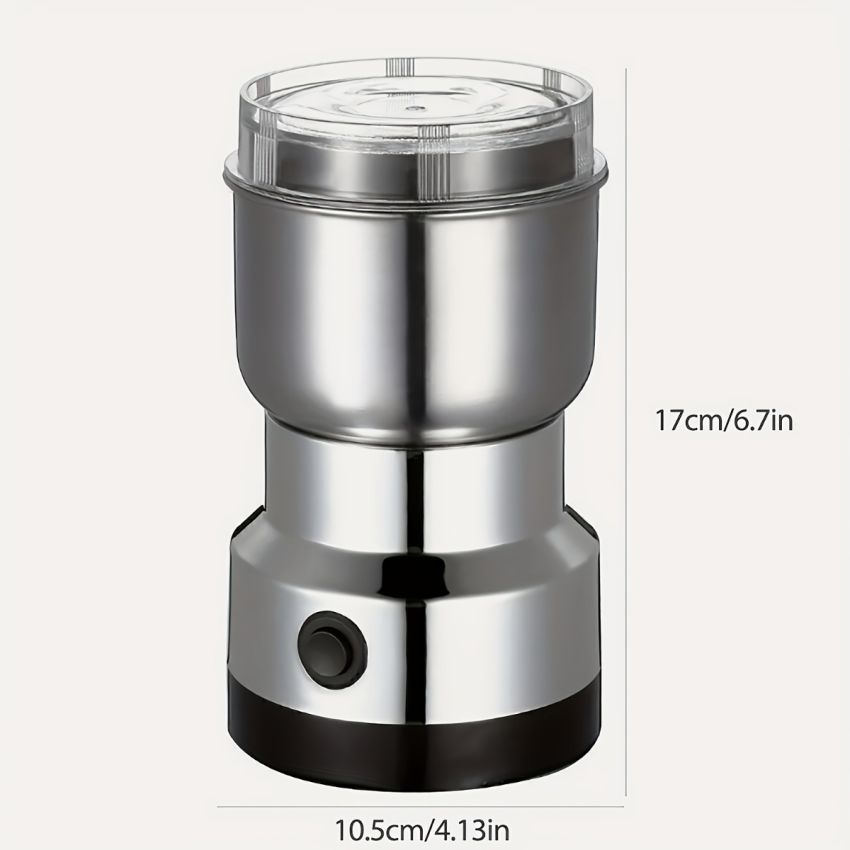 High-Power Electric Coffee & Grain Grinder – 25,000 RPM Fast Grinding, Stainless Steel Blades, Compact Multi-Purpose Kitchen Tool for Coffee, Spices & Nuts – Durable & Sleek Design